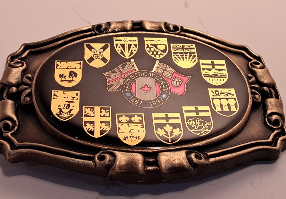 Canada 125th Anniversary 1867-1992 all Provinces, Territories Belt Buckle
