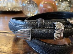 Alexander James Reid style Sterling Silver Belt Buckle Set NuBelt 38-41-1.3/8🦬✅