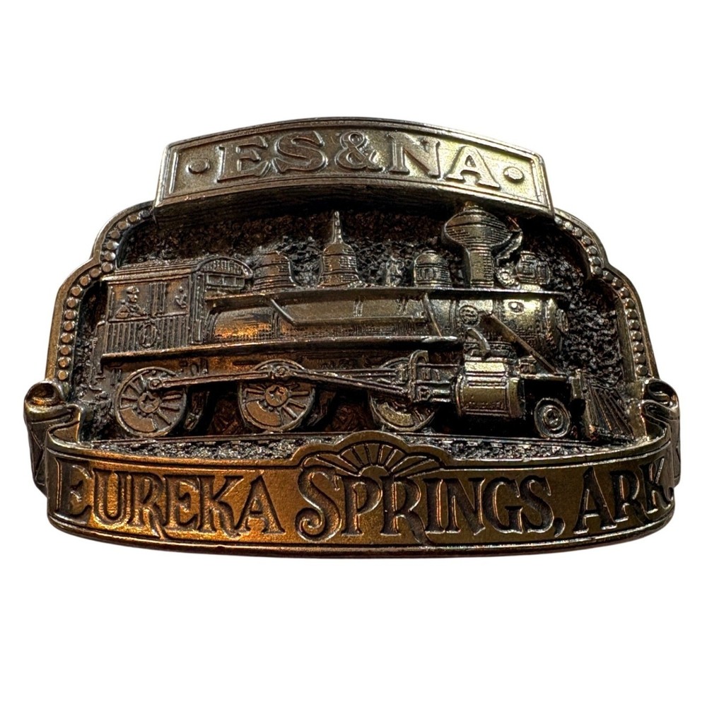Great American Buckle Co ES&NA Railway Train Belt Buckle Mens Limited Ed Brass