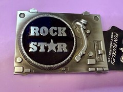 DJ ROCK STAR Turntable Music Record Player Musicians Music Lovers Belt Buckle