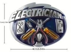 New silver Electrician tool tools Belt Buckle 1.5 in Metal More Trades Available