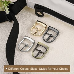 4Pcs 0.67&Prime; Single Prong Belt Buckle Oval Center Bar Buckles for Belt, Gold