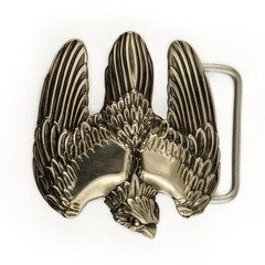 German silver belt buckle Fighting Falcon, Hunting falcon sculptural belt buckle