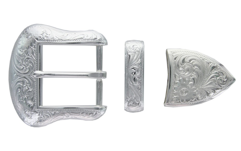 Western Cowboy/Cowgirl Rodeo Decor Engraved Bright Silver Buckle