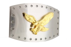 Men Western Silver Metal Buckle Square Gold Eagle Flying American Bird Accessory