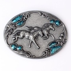 Horse Belt Buckle Western Cowboy Native American Motorcyclist (HRS-07-S)