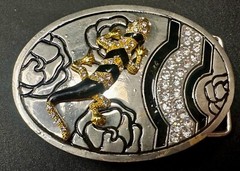 Gecko Lizard Salamander Multi Colored Jeweled Unique Animal Theme Belt Buckle