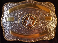 Crumrine Western Rectangle Texas Star Belt Buckle 3807244