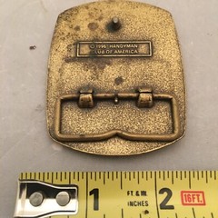 Vintage 90&rsquo;s 1996 Handyman Club Of America Life Member Hammer Logo Belt Buckle