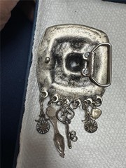 Vintage Belt Buckle Unique with Hanging Charms AS IS