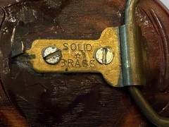 3” Wood Slice Vintage Belt Buckle W/ Solid Brass Hardware