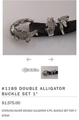 JEFF DEEGAN – UPSCALE LUXURY STERLING SILVER DOUBLE ALLIGATOR 1&Prime; BELT BUCKLE SET