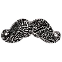 Men Silver Metal Fashion Belt Buckle Big Mustache Shape Handlebar Cool Statement