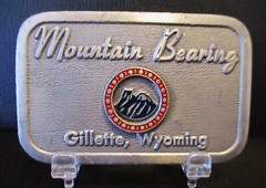 Mountain Bearing Gillette Wyoming Pewter Belt Buckle Vintage Collectible HitLine