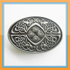 OVAL IRISH CELTIC KNOTS SILVER MEDIEVAL BELT BUCKLE