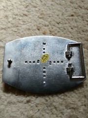 Silver Pot Leaf with fake diamonds look belt buckle black circle