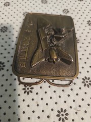 NASA Space Shuttle Belt Buckle 3.25 x 2.25 The Buckle Company 1980 Metal 3D