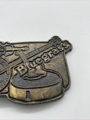Bluegrass Music Guitar Banjo Fiddle 3D Belt Buckle Brass Music 3×2.5 Hillbilly *