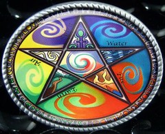 Wiccan Pentagram Belt Buckle – Natures Elements Men Women Handmade Buckle