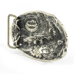 Viking warship Drakkar german silver buckle, Scandinavian Nordic Celtic warrior