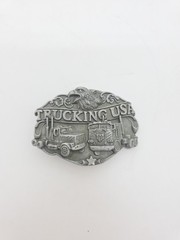 TRUCKING USA TRUCKER 18 WHEELER COOL BELT BUCKLE 100% Zink