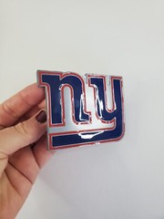 New York Giants Vintage Belt Buckle Pewter Enamel NFL Logo Football NEW