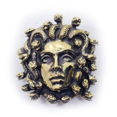 Medusa Gorgo Brass Belt Buckle