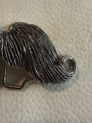Buckle Rage Handlebar Mustache Novelty Belt Buckle Silver Tone Hipster Kitsched