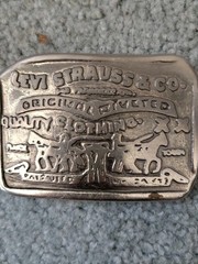 Vintage Levi Strauss & Co. Rectangular Belt Buckle Cowboy Harley Gift Custom