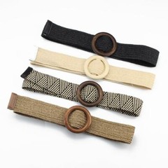 Ceinture de taille tressée en bois pour femme | Style Boho, Vintage, boucle
