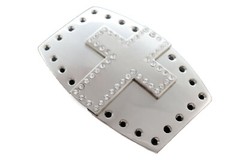 Men Women Silver Metal Cowboy Fashion Buckle Cross Bling Religious Jesus Christ