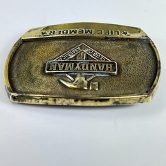 Vintage Brass Handyman Belt Buckle 1996 Club Of America Life Member