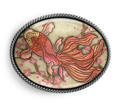 Koi Fish Belt Buckle – Traditional Japanese Tattoo Art Belt Buckle – 734