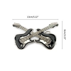 Vintage Style Black Color Enamel Guitar Music Belt Buckle for Adult Unisex