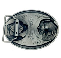 Indian Warrior Men&rsquo;s Belt Buckle Western Cowboy Native American (IW-10-S)