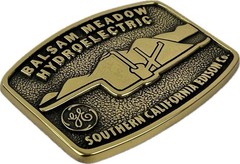 Vintage BTS 1983 Solid Brass GE Southern CA Balsam Meadow Engraved Belt Buckle