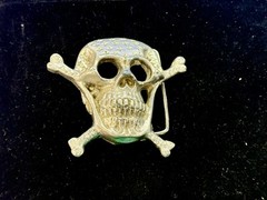 Skull Head Crossbones Halloween Biker Gothic Punk Vibe Belt Buckle