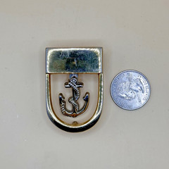 Vintage 70’s Nautical Anchor Gold Tone Sailor Belt Buckle 2&Prime;x1.5 appox EUC