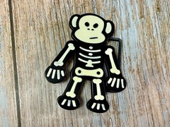 3D Skeleton Cartoon Style Cutout White Black Colored Fashion NOS Belt Buckle