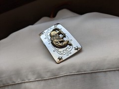 Nice Silver and Gold Tone « Bronco » Belt Buckle Made in Hong Kong