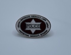 Police Enforcing Americas Laws Protecting Citizens Star pin lapel