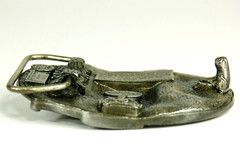 Telephone Lineman belt buckle western pewter Siskiyou Buckle Co. 1988