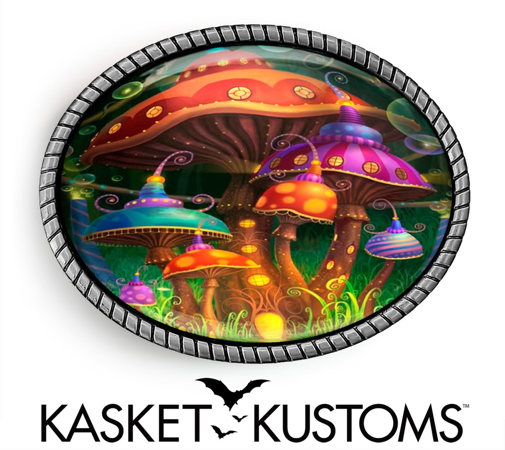 Magic Mushroom Belt Buckle Colorful Fantasy Clothing Accessory