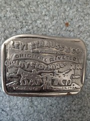 Vintage Levi Strauss & Co. Rectangular Belt Buckle Cowboy Harley Gift Custom