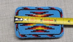 vintage NATIVE AMERICAN belt buckle BEADED handcraft NAVAJO indian western