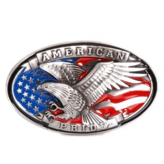 Eagle and Flag Belt Buckle Western Cowboy Native American Motorcyclists (XEG-02)