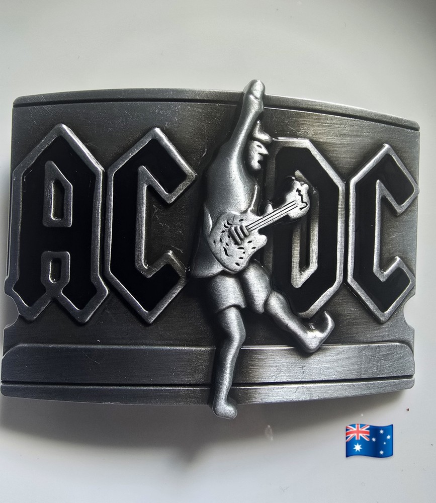 1pce ACDC Rock Band Silver Belt Buckle 9x7cm Suit 4cm Belt Width