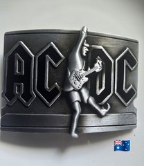1pce ACDC Rock Band Silver Belt Buckle 9x7cm Suit 4cm Belt Width
