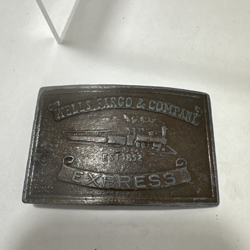 WELLS FARGO & CO Express Train BELT BUCKLE FIELD TELEGRAPH 1877