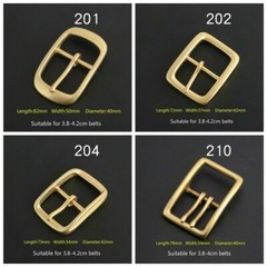2Pcs Solid Brass Pin Buckle for Men Leather Belt Replacement Strap Accessory